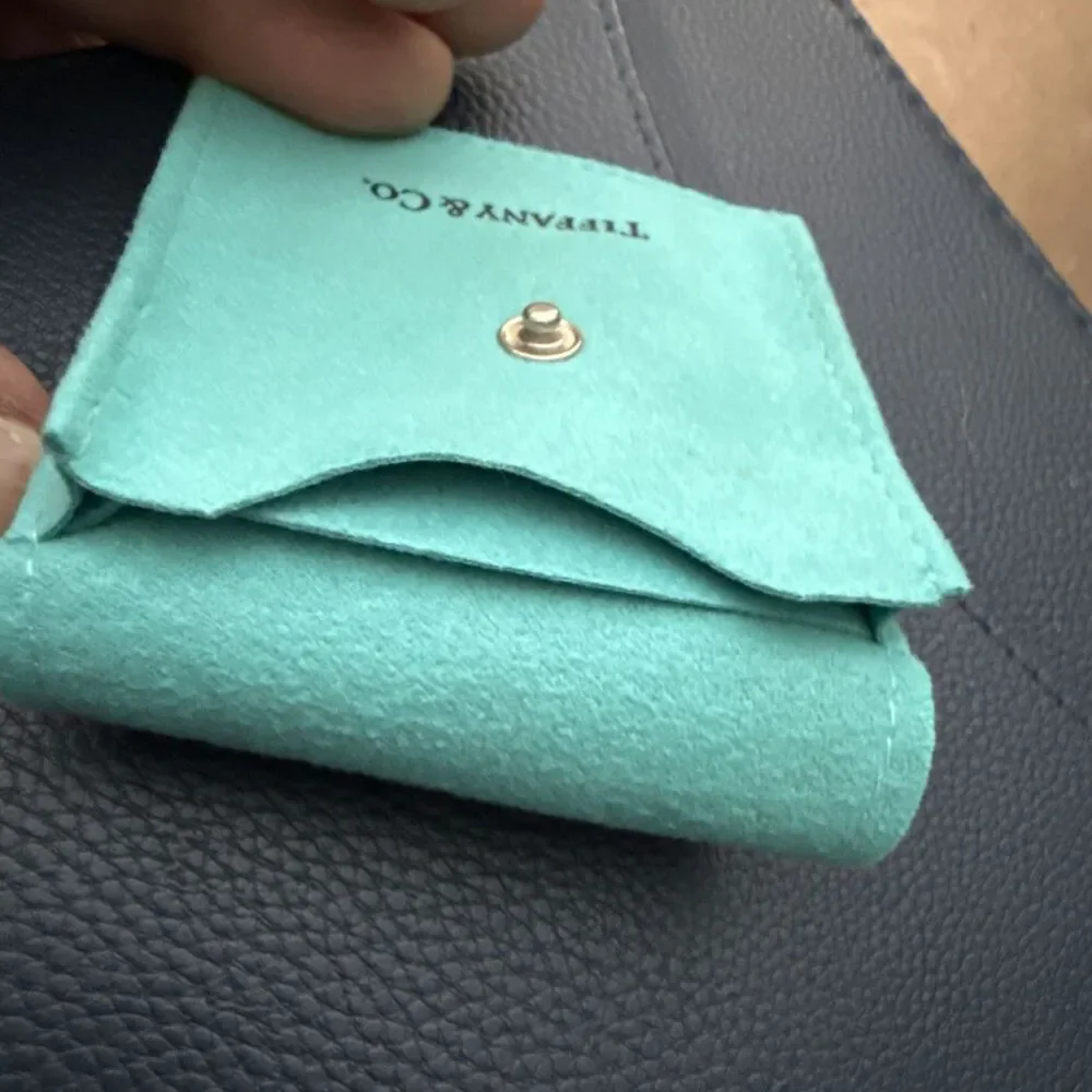 Tiffany & Co Blue Square Snap Suede Pouch Anti Tarnish